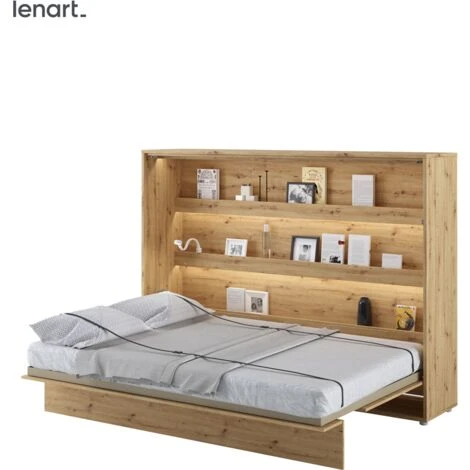 LENART Lit Escamotable BED CONCEPT 04 140x200 Horizontal Chêne Artisanal
