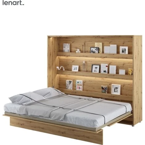 LENART Lit Escamotable BED CONCEPT 14 160x200 Horizontal Chêne Artisanal