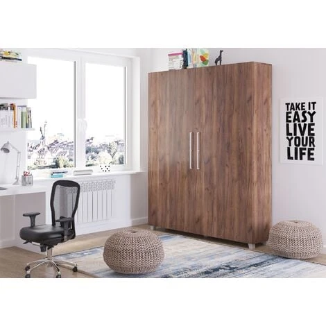 Lit Escamotable TEDDY 160x200cm Vertical Tabac Artisanal – Image 2