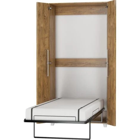 Lit Escamotable TEDDY 90x200cm Vertical Chêne Bordeaux – Image 4