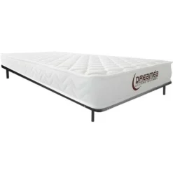 Ensemble Cadre à Lattes + Matelas Mousse Accueil Mémoire De Forme PELOPS De DREAMEA - 15 Cm épaisseur - 90 X 190 Cm