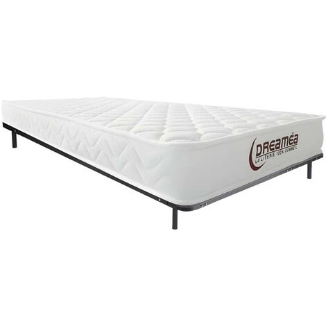 Ensemble Cadre à Lattes + Matelas Mousse Accueil Mémoire De Forme PELOPS De DREAMEA - 15 Cm épaisseur - 90 X 190 Cm