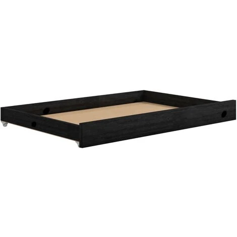 Lot De 2 Tiroirs De Lit Contemporain | Noir Bois De Pin Massif 50210 – Image 4