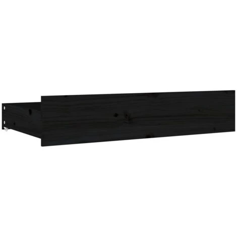 Lot De 4 Tiroirs De Lit Contemporain | Noir Bois De Pin Massif 27284 â Image 3