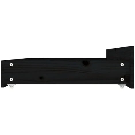 Lot De 4 Tiroirs De Lit Contemporain | Noir Bois De Pin Massif 27284 â Image 5