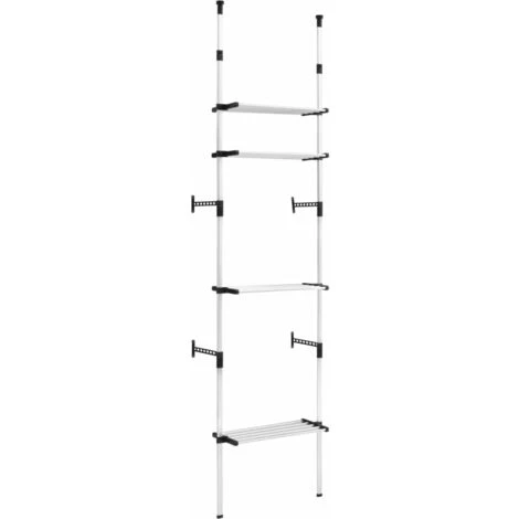 Système De Garde-robe Télescopique Avec étagères Aluminium – Image 2