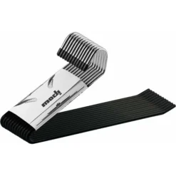 Cintres/pantalons En Métal Robuste, Pantalons Ouverts, Organisateurs Faciles à Glisser, Friction Chromée Et Noire, Bras Antidérapants, Lot De 12