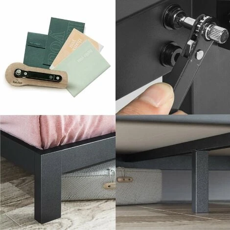 ZINUS MODERN STUDIO Lit Adulte 140x190 cm Cadre En Métal Noir – Image 3