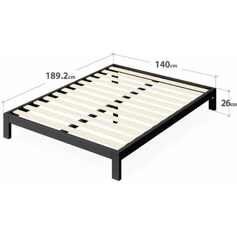ZINUS MODERN STUDIO Lit Adulte 140x190 cm Cadre En Métal Noir – Image 4