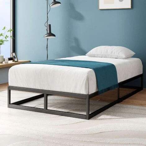 ZINUS JOSEPH Lit 1 Personne 90x190 cm Avec Cadre En Métal Noir Hauteur 25,5 cm