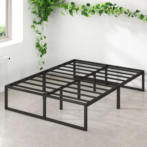 ZINUS LORELEI Lit 160x200 cm Avec Sommier à Lattes Et Cadre En Métal Noir – Image 2