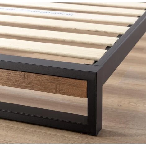 ZINUS SUZANNE Lit Double 140x190 cm Avec Cadre En Métal Et Tête De Lit En Bois Massif – Image 3