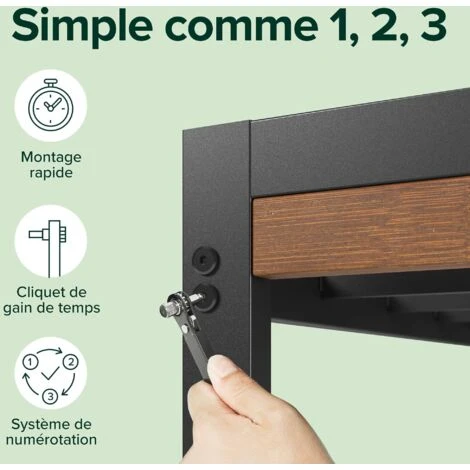 ZINUS SUZANNE Lit Double 140x190 cm Avec Cadre En Métal Et Tête De Lit En Bois Massif – Image 5