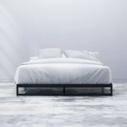 ZINUS TRISHA Lit Adulte 140x190 cm Avec Cadre En Métal Noir