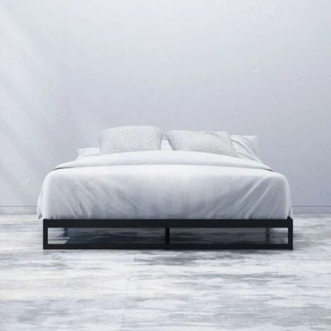 ZINUS TRISHA Lit Adulte 140x190 cm Avec Cadre En Métal Noir