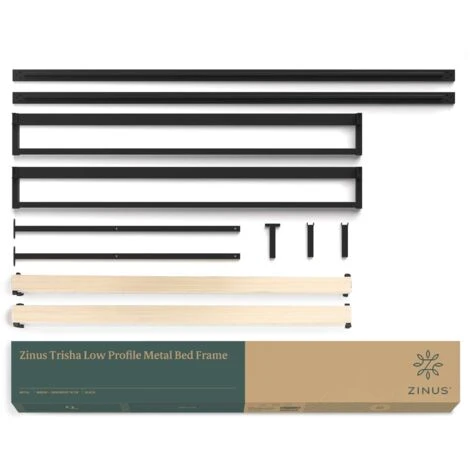 ZINUS TRISHA Lit Adulte 140x190 cm Avec Cadre En Métal Noir – Image 4