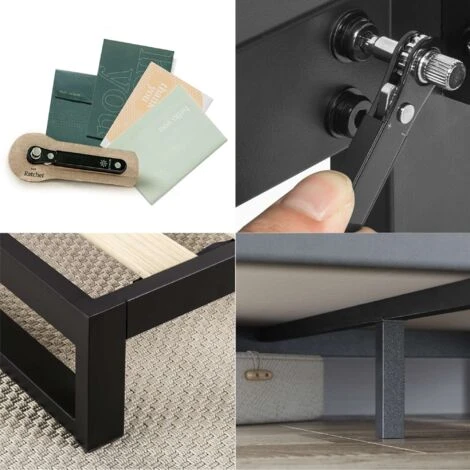 ZINUS TRISHA Lit Adulte 140x190 cm Avec Cadre En Métal Noir – Image 5