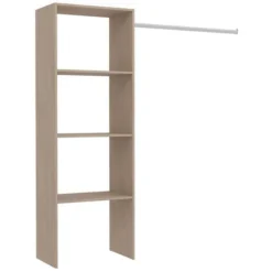 Dressing Bois Avec 3 étagères Et Une Penderie : 160 X 40 X 180 Cm ELYSEE