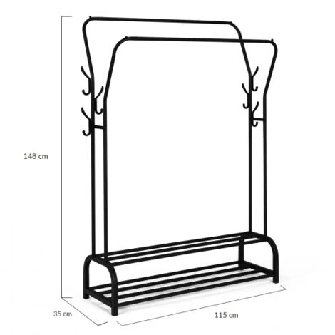 Portant Vêtements Double PAULE Penderie XXL – Image 4