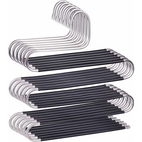 Porte - Pantalons économisant De L'espace Antidérapant 6 Pièces Porte - Pantalons En Forme De S Porte - Pantalons En Acier Inoxydable Porte - Pantalons Rangeur De Pantalons Jeans écharpe Accrochée Noi