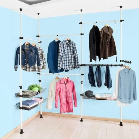 Télescopique Garde-Robe Système Herkule, Portant De Vêtement Penderie Largeur Et Hauteur Variables SoBuy® FRG38 – Image 2