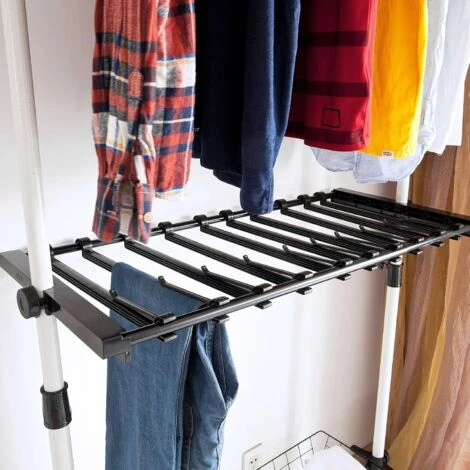 Télescopique Garde-Robe Système Herkule, Portant De Vêtement Penderie Largeur Et Hauteur Variables SoBuy® FRG38 – Image 5