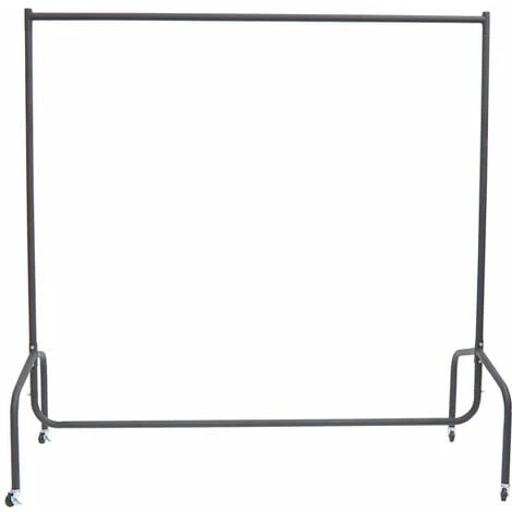 HOMCOM Portant Tringle à Vêtements Acier Charge Max. 140 Kg Dim. 150L X 60l X 170H Cm Noir – Image 2