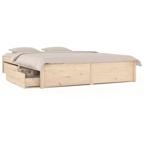 200 X 200 Cm Lit Adulte 2 Personnes - Cadre De Lit Avec Tiroirs - élégant Chambre28468 – Image 2