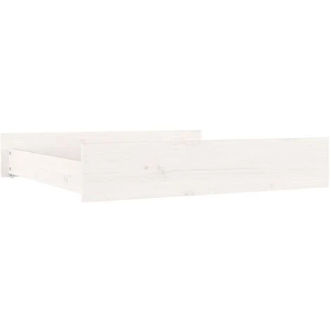 Lot De 2 Tiroirs De Lit Style Classique - Blanc Bois De Pin Massif BV894047 - BonneVie – Image 2