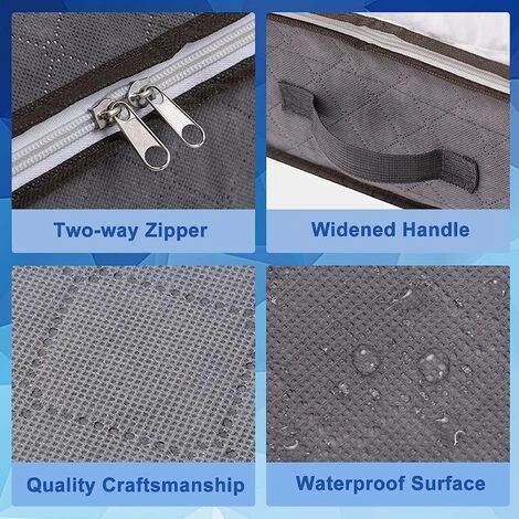 Sac De Rangement Sous Lit Lot De 3, Rangement Sous Lit Grande Non-Tisse Pliable, Sacs De Rangement Pour Couette édredons Couvertures Oreillers Jouets Vêtements (100x 50 X 15 Cm) 90L – Image 2