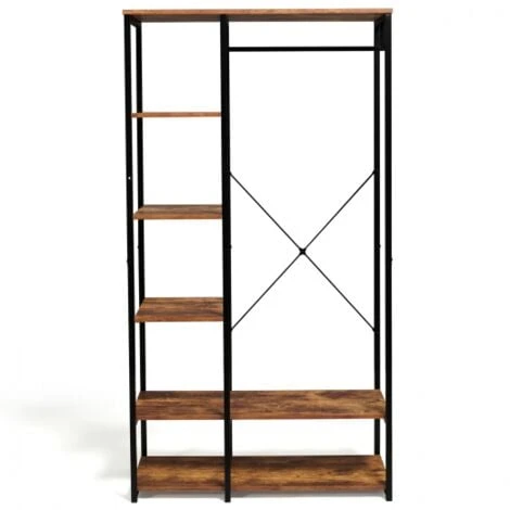 Dressing Penderie étagère DAYTON Effet Vieilli Design Industriel – Image 3