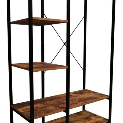 Dressing Penderie étagère DAYTON Effet Vieilli Design Industriel – Image 5