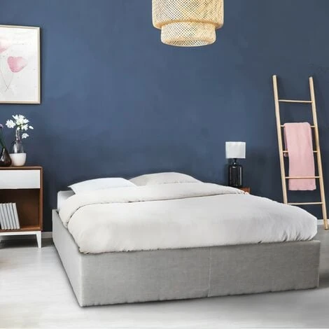 Lit Coffre GENOA 160x200 + 1 Sommier / Gris Clair/ 210,5x169x30 â Image 2