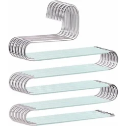 Lot De 6 Cintres Antidérapants En Forme De S En Acier Inoxydable Pour Pantalons, Jeans, écharpes - Vert