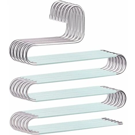 Lot De 6 Cintres Antidérapants En Forme De S En Acier Inoxydable Pour Pantalons, Jeans, écharpes - Vert