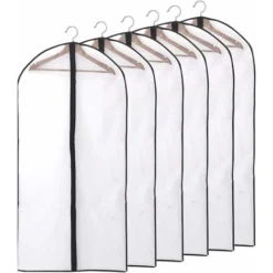 Housses De Vêtements, Anti Poussière Etanche Mite Humidité,Housses De Protection Zip Transparente Pour Chemise Costumes/Manteaux, 6pcs 60 140cm(XXL)