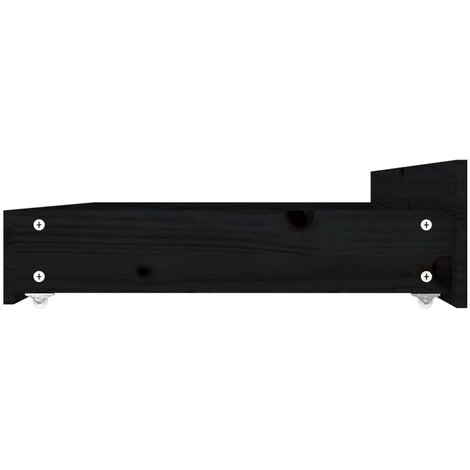 CHIC Lit Double - MAISON - 2 Place Cadre De Lit Avec Tiroirs Noir 200x200 Cm NEUF8653 – Image 4