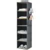 Cosstcoss Étagère De Penderie à Suspendre Pliable,6 Niveaux,Rangement De Placard Suspendu,Organisateur De Vêtements Avec Renfort Intérieur,Rangement Chaussure Gris