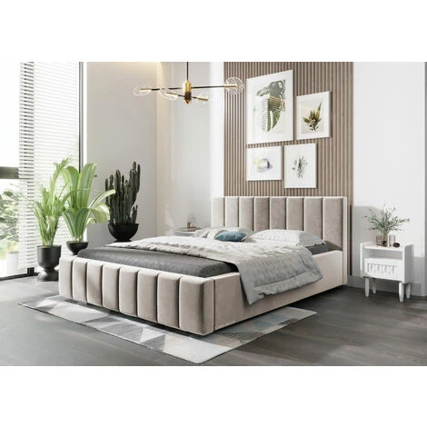 Lit Rembourré Avec Tiroir De Lit BoxSpring Lit 01 - 180x200 - Light Beige (TRINITY 2) – Image 2