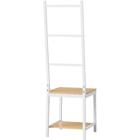 Nova Servomuto Avec Des étagères En Bambou En Bambou Blanc Et En Bois Blanc Et Naturel – Image 5