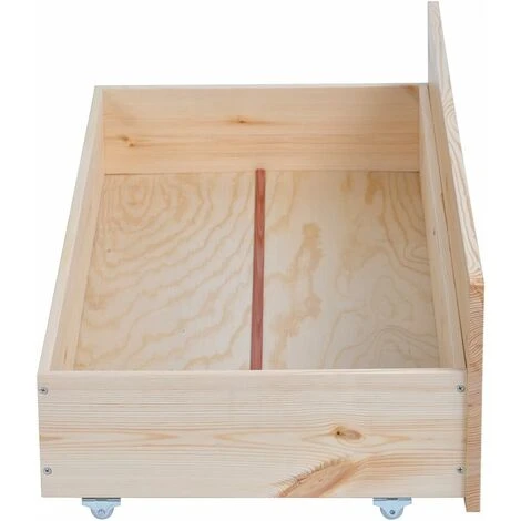 Lot De 2 Tiroirs Sous Lit En Bois Robuste, Commode Amovible Avec Roulettes En Plastique à Faible Bruit Montage Rapide Gain De Place Design Pour Vêtements – Image 4