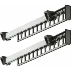 Porte-vêtements Armoire Garde-Robe Extractible Coulissant Pour Cintre Support Portemanteau For Pour 12 Cintres Longueur 312 Mm Lot De 2