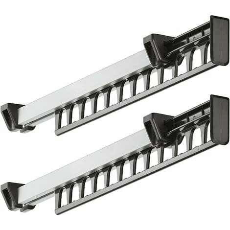 Porte-vĂȘtements Armoire Garde-Robe Extractible Coulissant Pour Cintre Support Portemanteau For Pour 12 Cintres Longueur 312 Mm Lot De 2