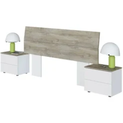 LÚZETE - TÊTE DE LIT AVEC DEUX TABLES DE CHEVET TINNA