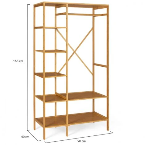 Dressing Penderie étagère ISALYS Effet Bambou – Image 4