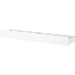 Lot De 2 Tiroirs Inférieurs Pour Lit Enfant En Blanc Mat 21x189x42 Cm Style Nordique