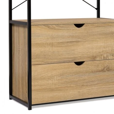 Dressing Modulable Double Penderie étagères Et 2 Tiroirs DETROIT Design Industriel – Image 5