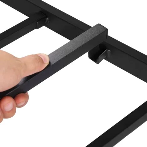 Lit En Métal 90x190 Cm - Lit Pour Matelas - Pour Chambre D’Amis, Chambre Ado - Noir – Image 4