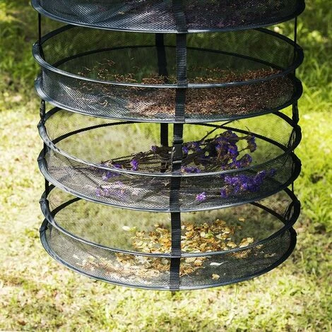 Cintre Filet De Séchage Rouge De 60cm De Diamètre, Suspendu Pour Séchage, Grand Filet De Séchage Pour Fruits De Mer, Légumes, Plantes Et Vêtements (Noir) – Image 5