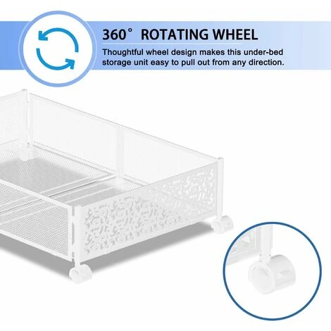Conteneurs De Rangement Sous Le Lit, Rangement Pour Chaussures Sous Le Lit Avec Roulettes, Organisation De Rangement Pliable Pour Chambre à Coucher Avec Poignées, Tiroir De Rangement Sous Le Lit Pour – Image 4